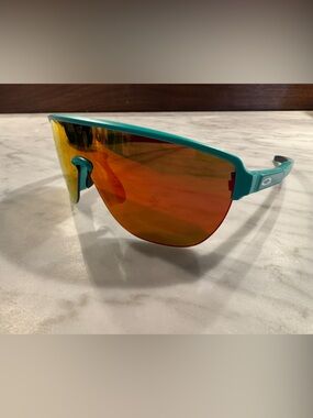 Oakley Men's Corridor - Turquoise Shield Sunglasses with Orange-Red Mirrored